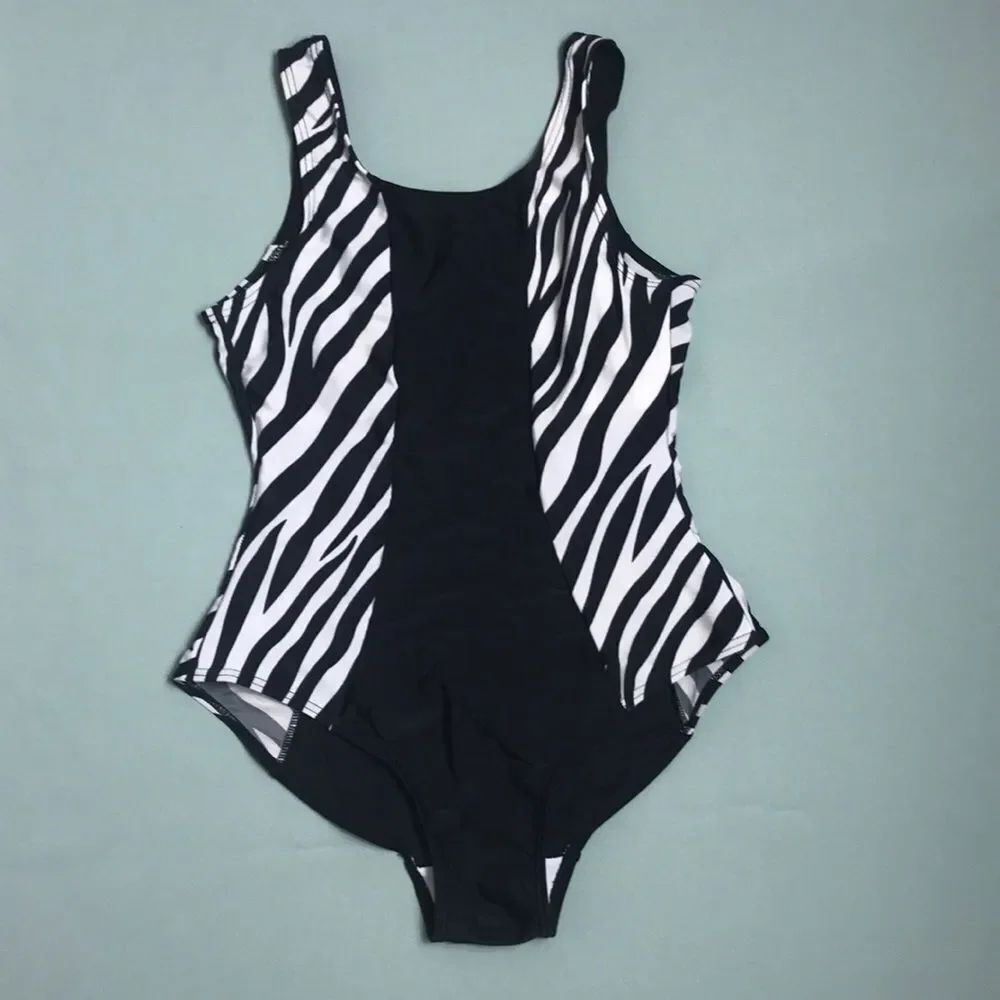 Zebra print bathing Women's swimsuit. Stretch